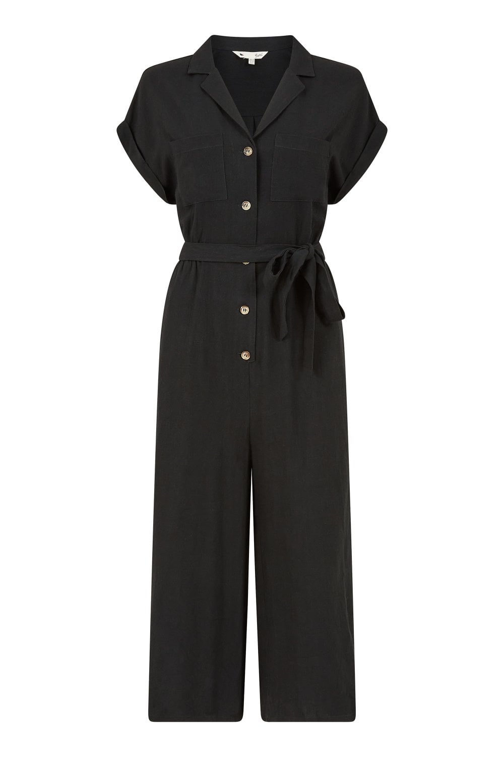 Yumi Black Button Up Jumpsuit Yumi