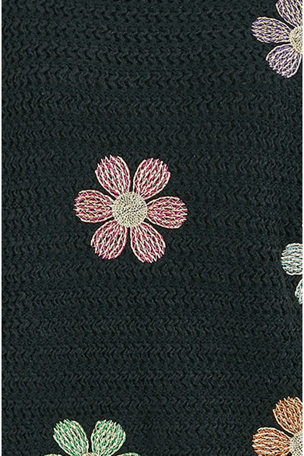 Yumi Black Crochet Flower Jumper Yumi