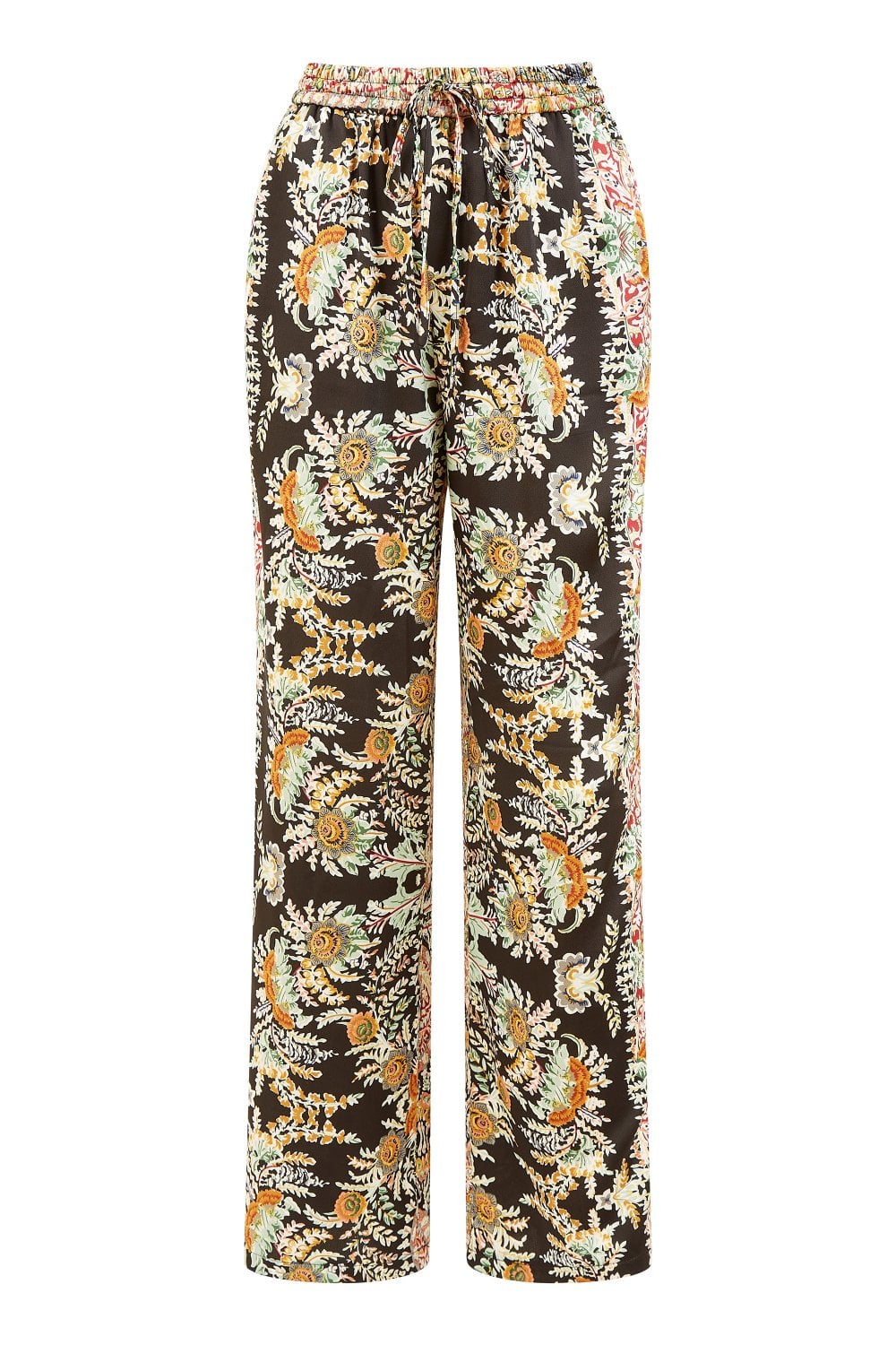 Yumi Black Paisley Print Relaxed Fit Trousers Yumi