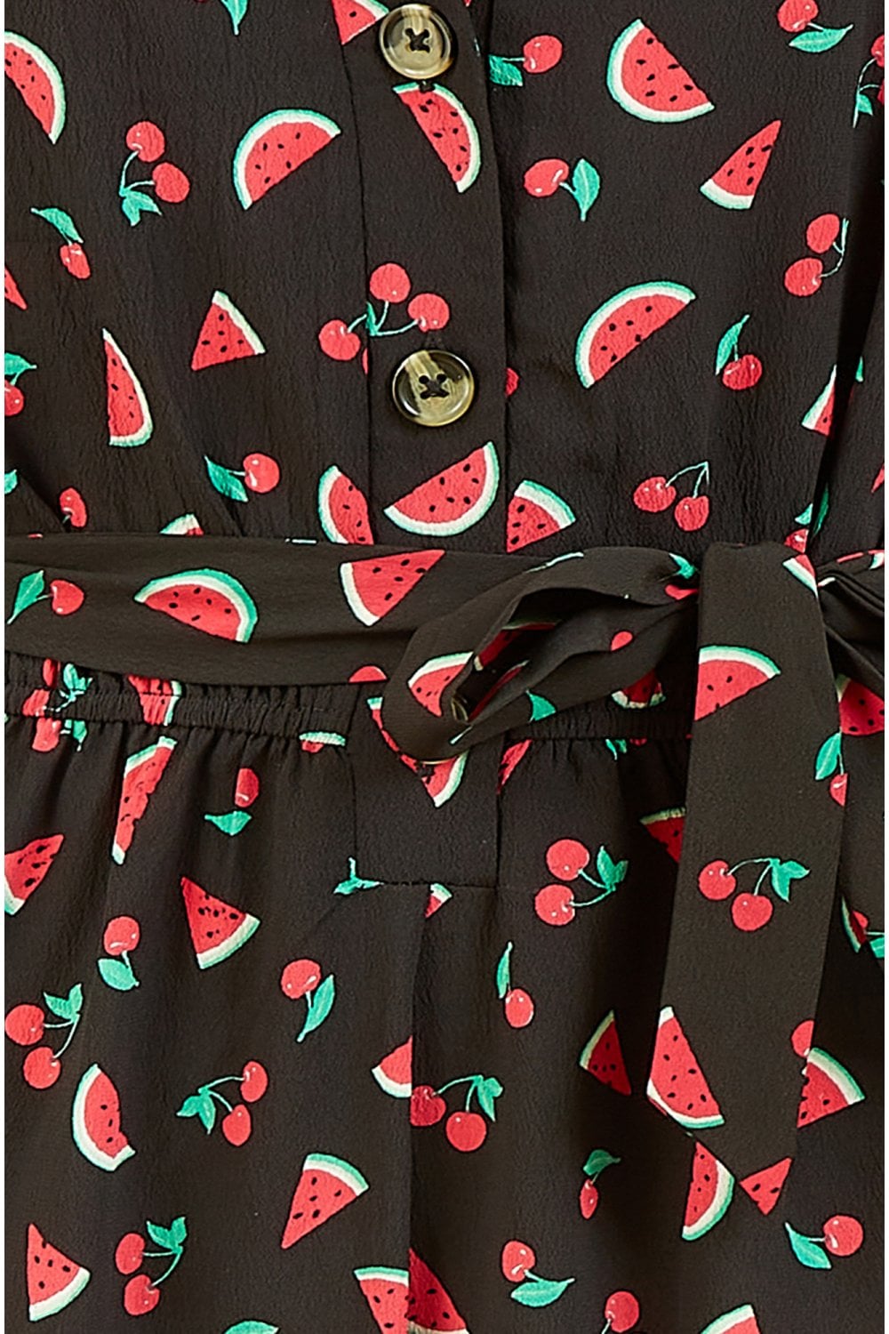 Yumi Black Recycled Watermelon Print Jumpsuit Yumi