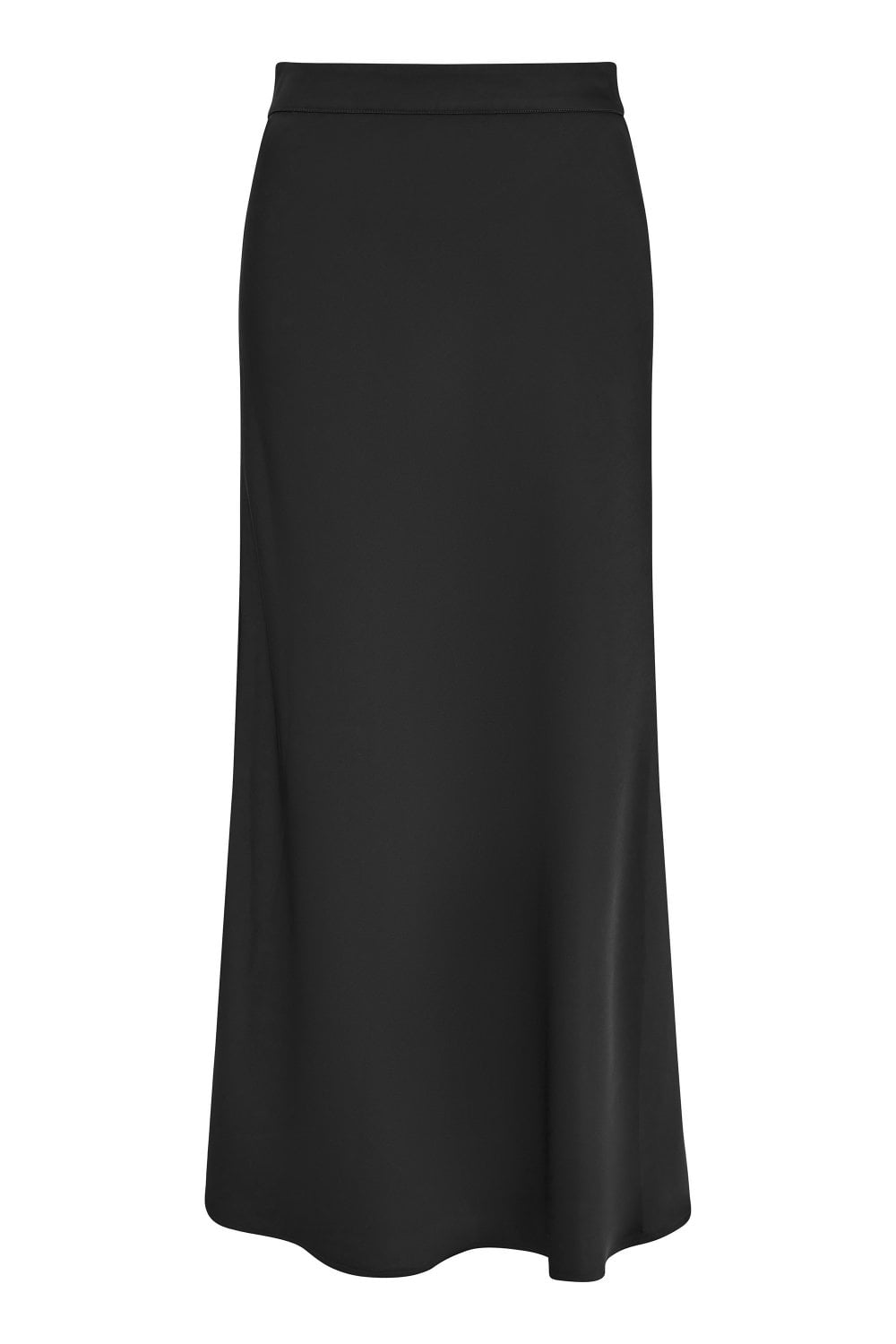 Yumi Black Satin Midi Skirt Yumi