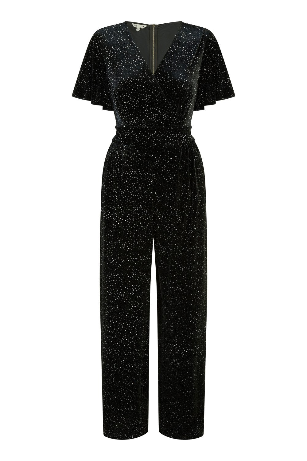 Yumi Black Sparkle Velvet Jumpsuit Yumi