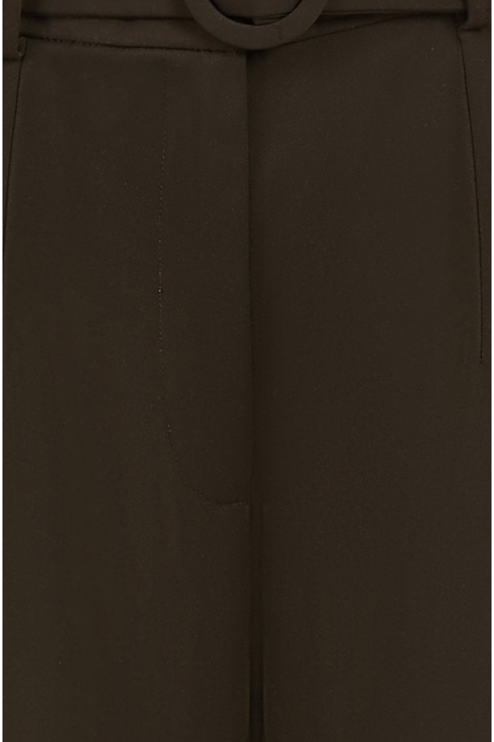 Yumi Black Straight Leg Crepe Trousers With Belt Yumi