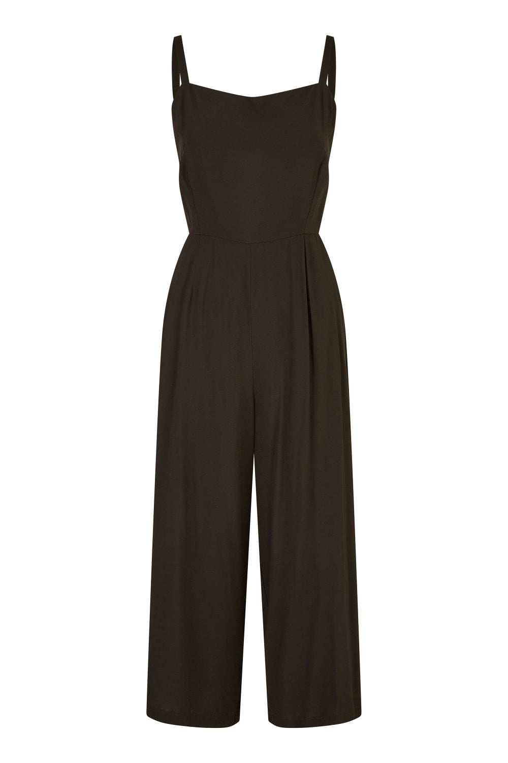 Yumi Black Viscose Tie Back Jumpsuit With Pockets Yumi