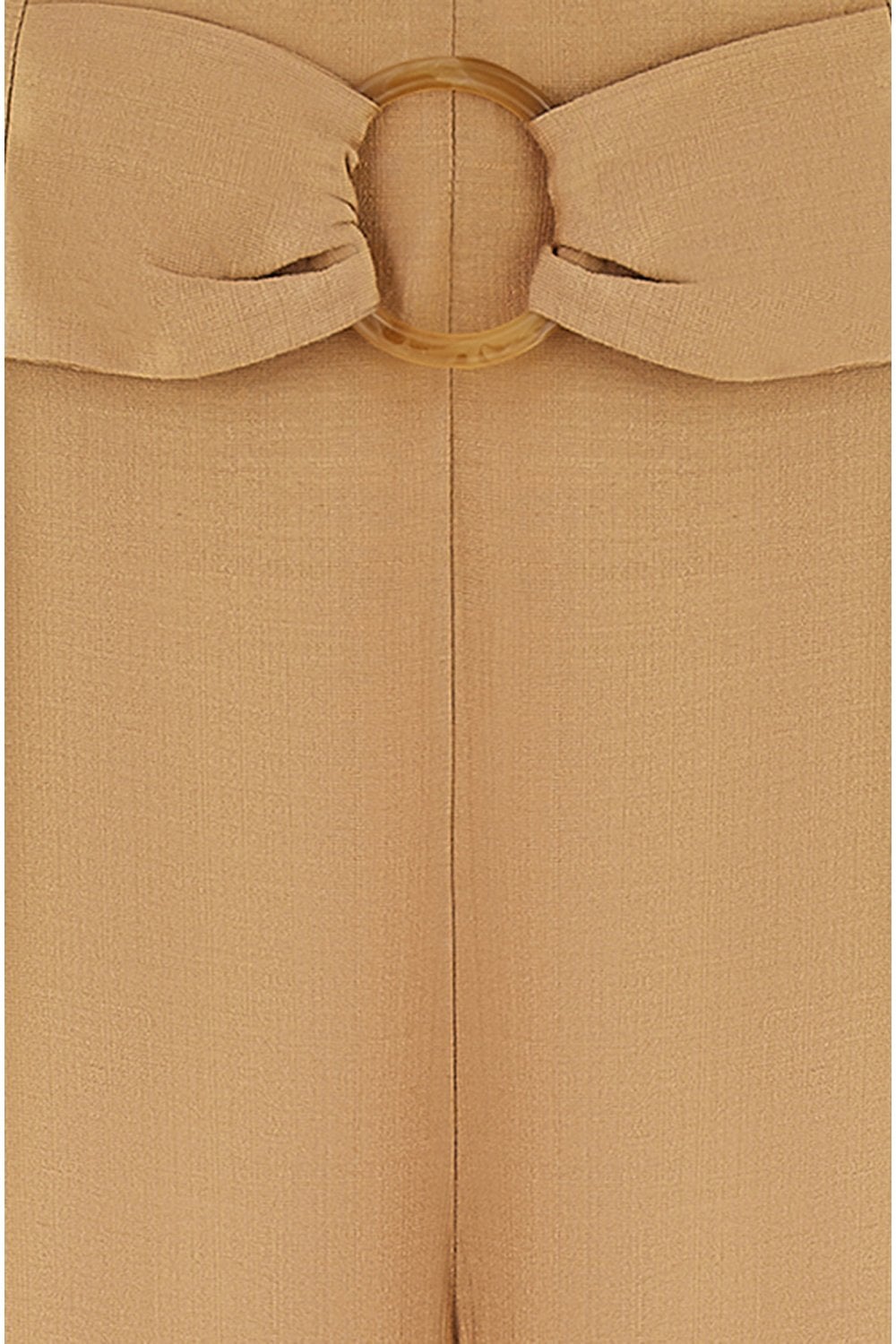 Yumi Brown Wide Leg trousers With Front Buckle Detail Yumi