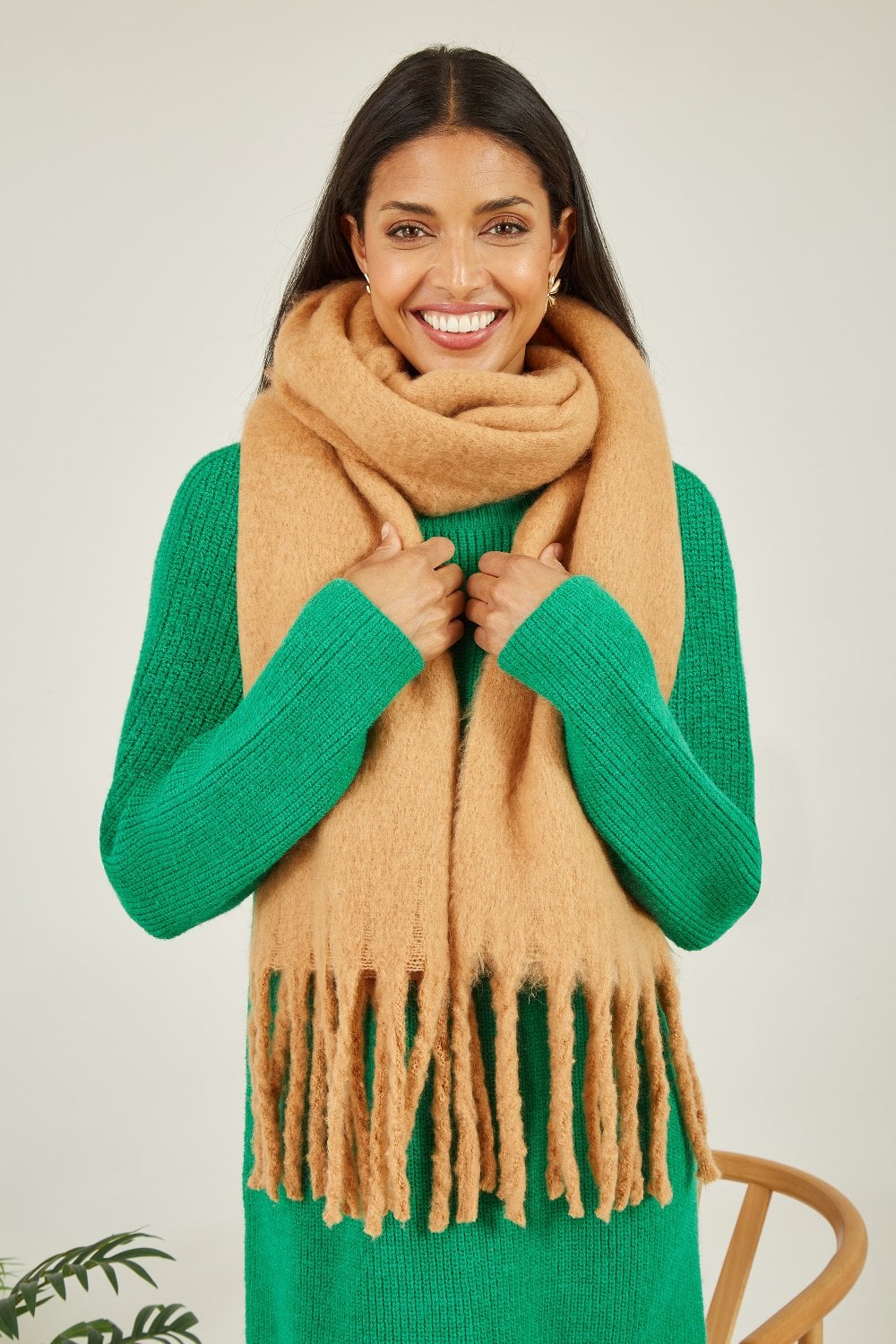 Yumi Camel Soft Touch Scarf Yumi