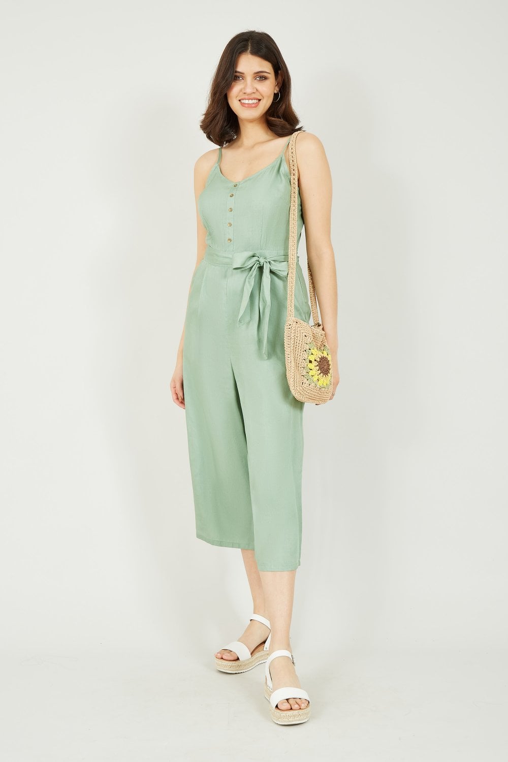 Yumi Green Button Jumpsuit Yumi