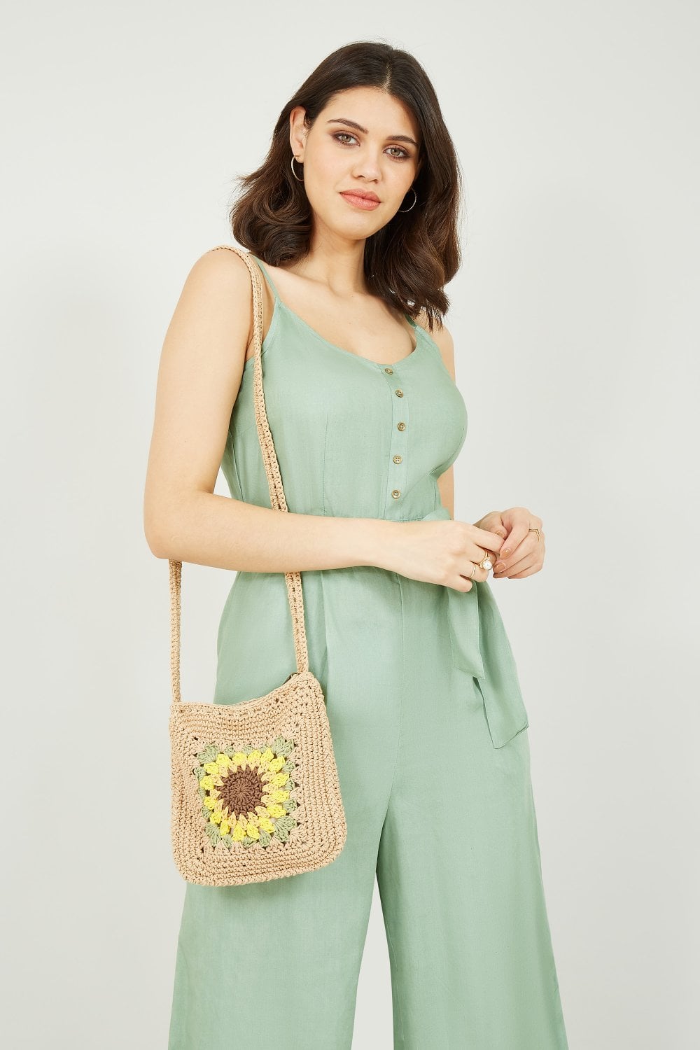 Yumi Green Button Jumpsuit Yumi