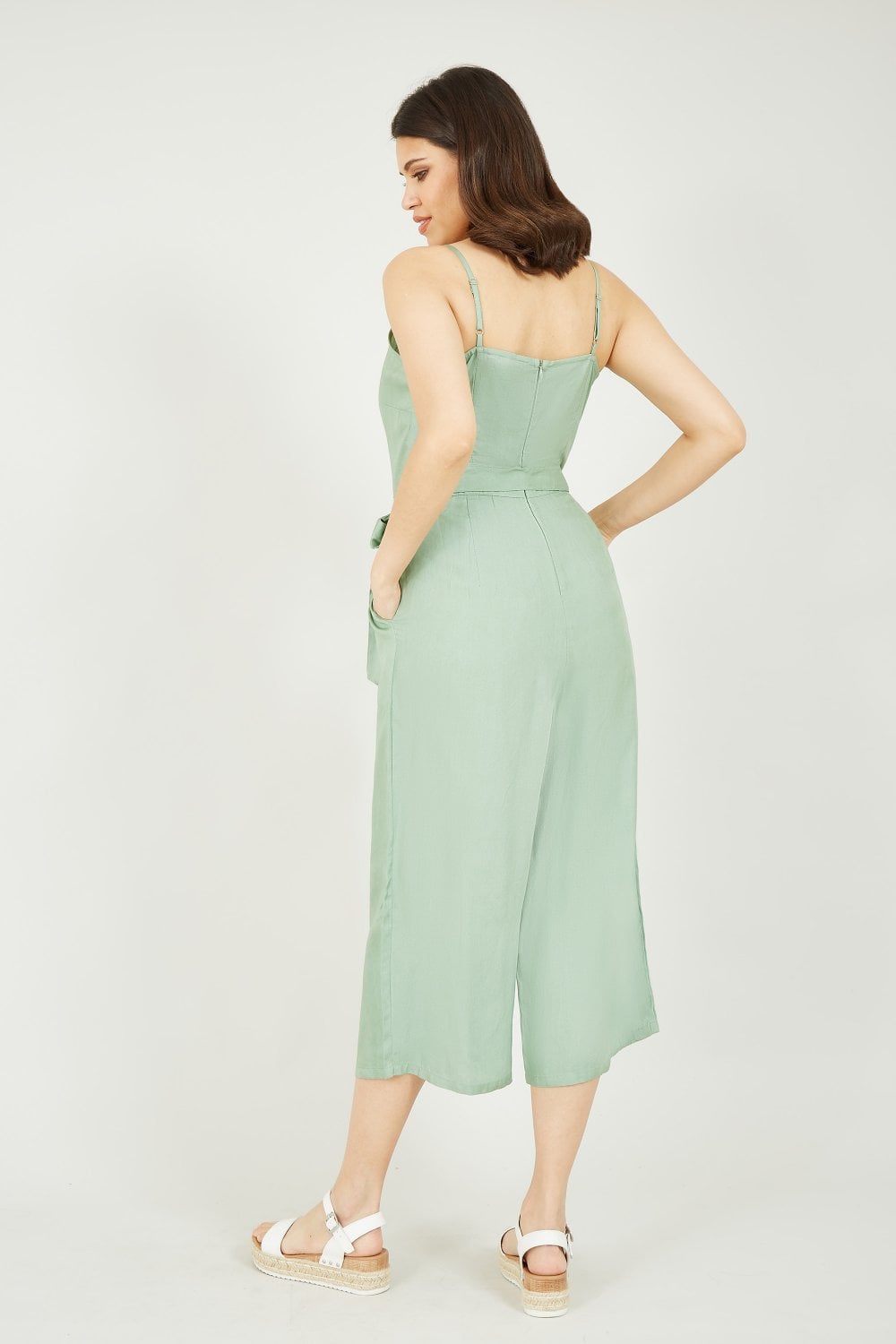 Yumi Green Button Jumpsuit Yumi