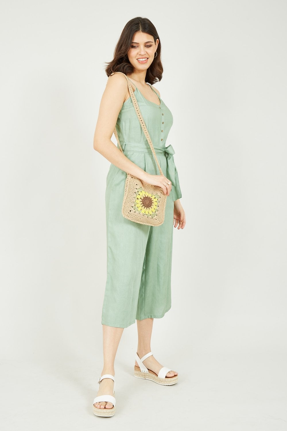 Yumi Green Button Jumpsuit Yumi