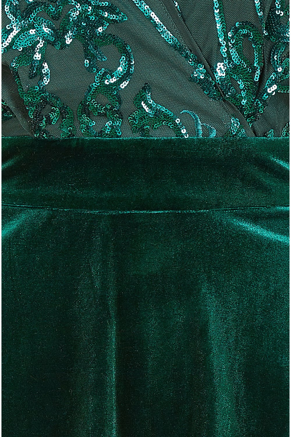 Yumi Green Embellished Velvet Wrap Skater Midi Dress Yumi