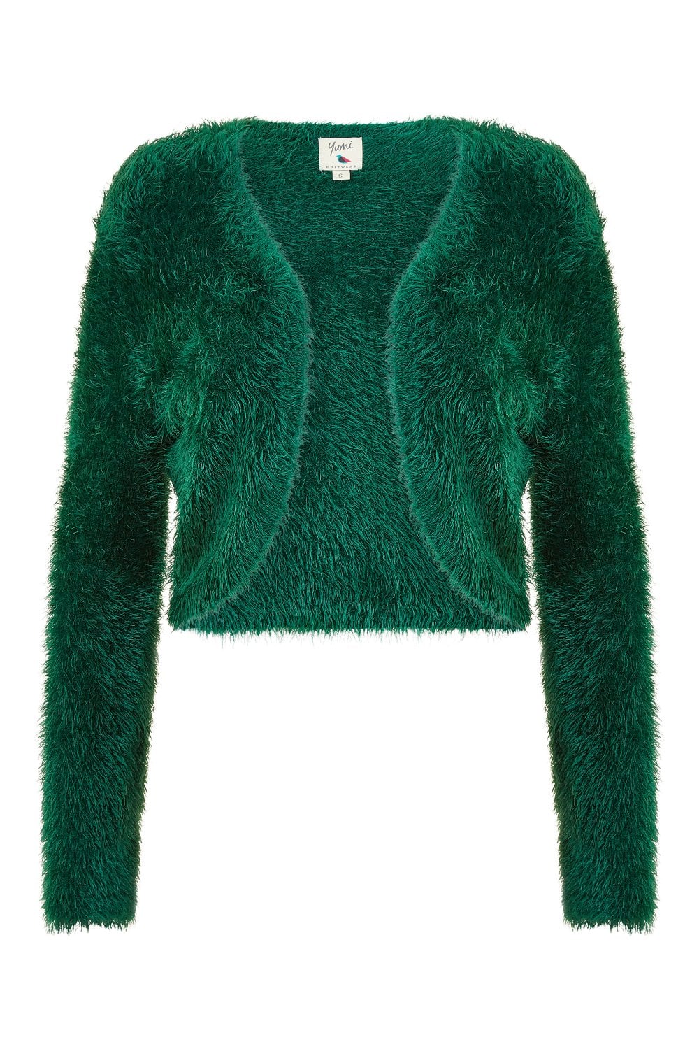 Yumi Green Eyelash Knit Bolero Yumi