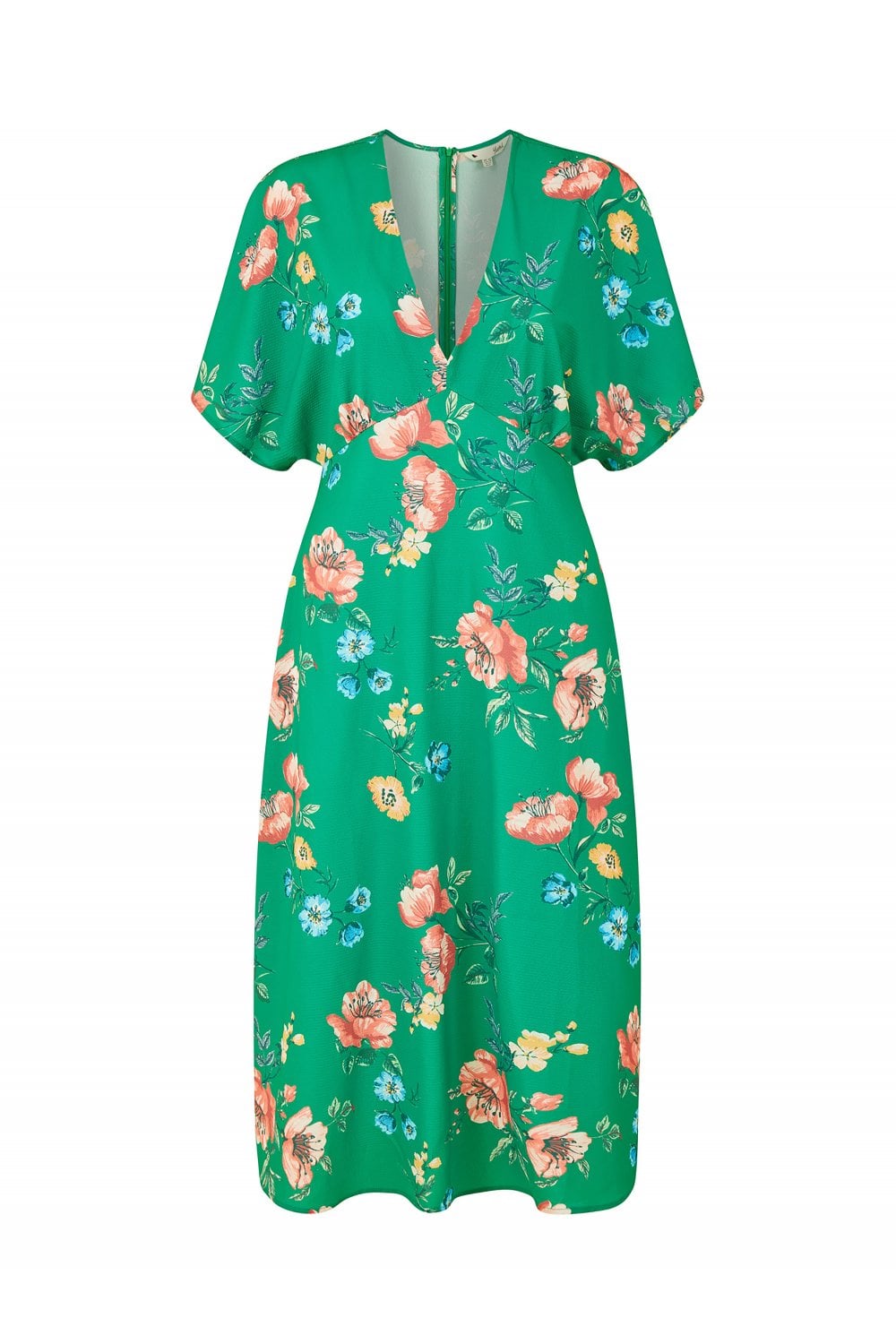 Yumi Green Floral Kimono Midi Dress Yumi