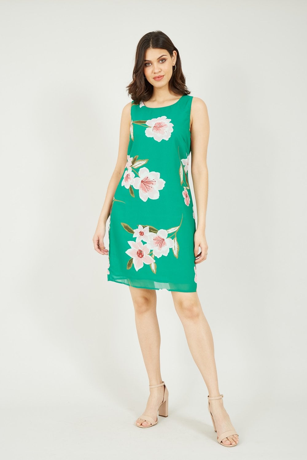 Yumi Green Floral Shift Dress Yumi