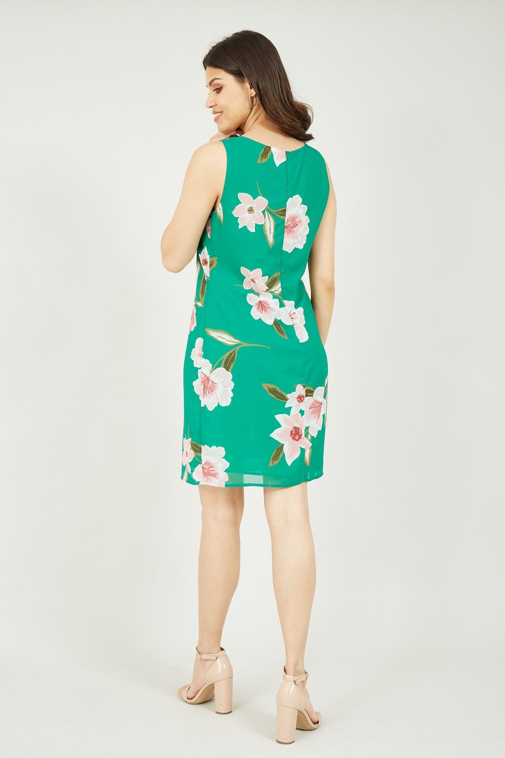 Yumi Green Floral Shift Dress Yumi