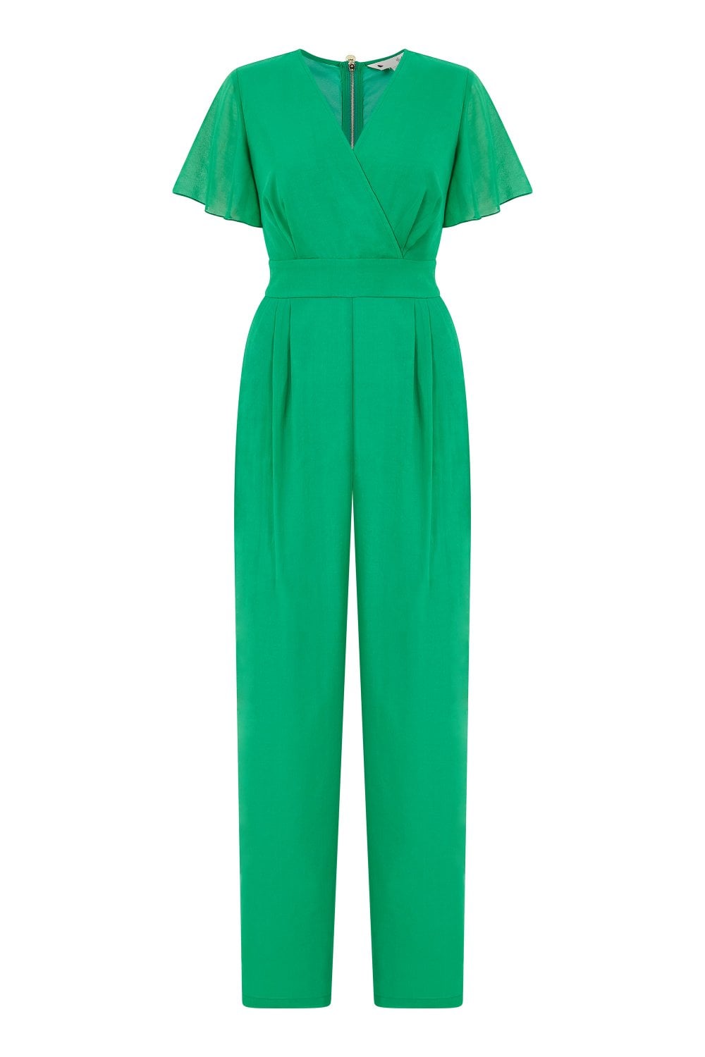 Yumi Green Jumpsuit With Angel Sleeves Yumi