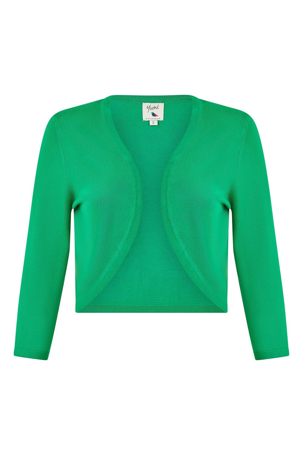 Yumi Green Knitted Curve Bolero Yumi