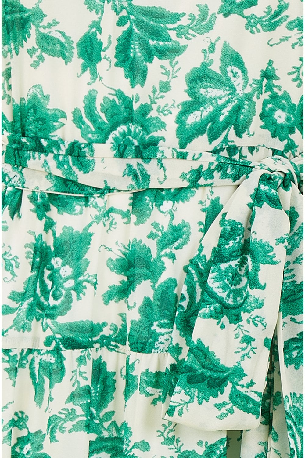 Yumi Green Leaf Print Halter Neck Midi Dress Yumi