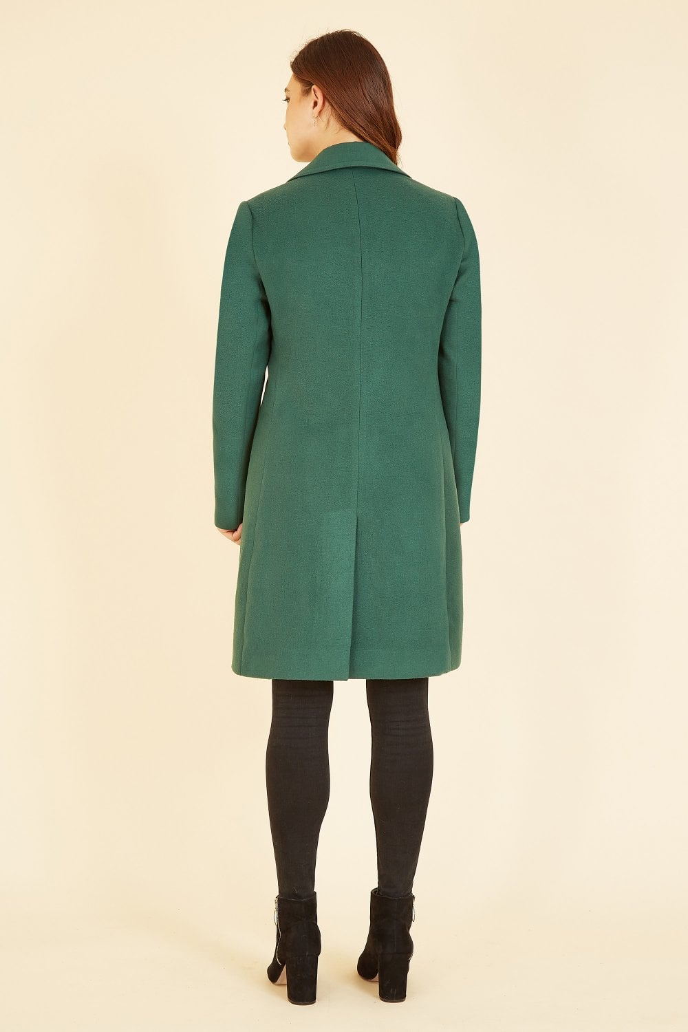 Yumi Green Military Button Through Coat Yumi