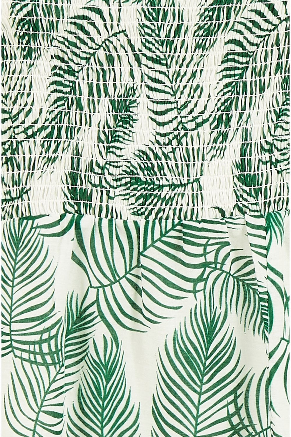 Yumi Green Organic Cotton Palm Print Midi Dress With Side Split Yumi