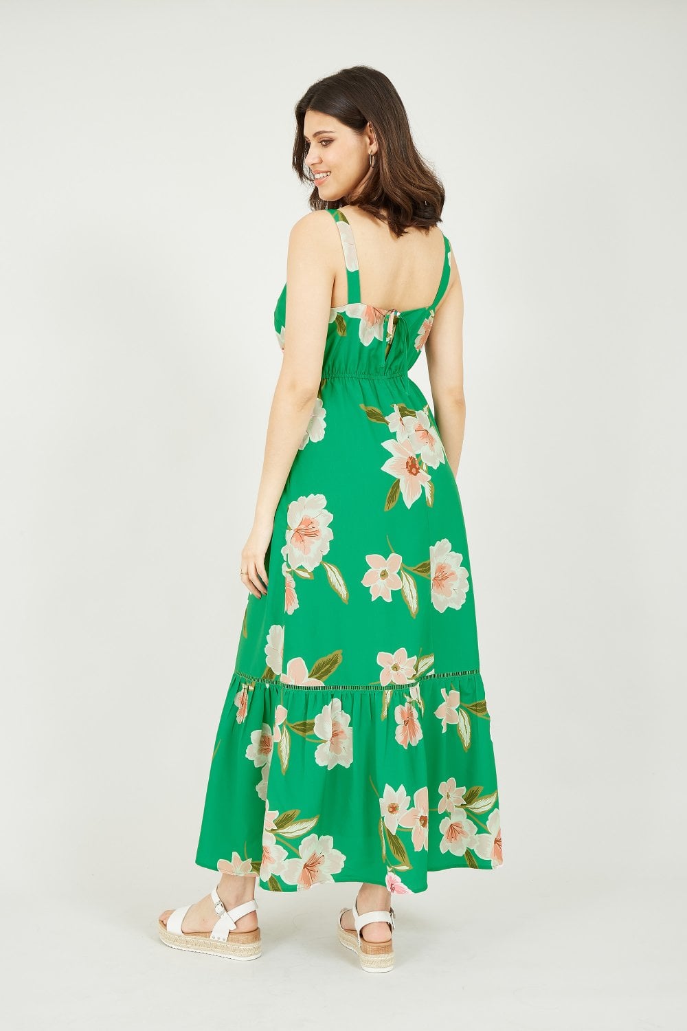 Yumi Green Oversized Floral Maxi Dress Yumi