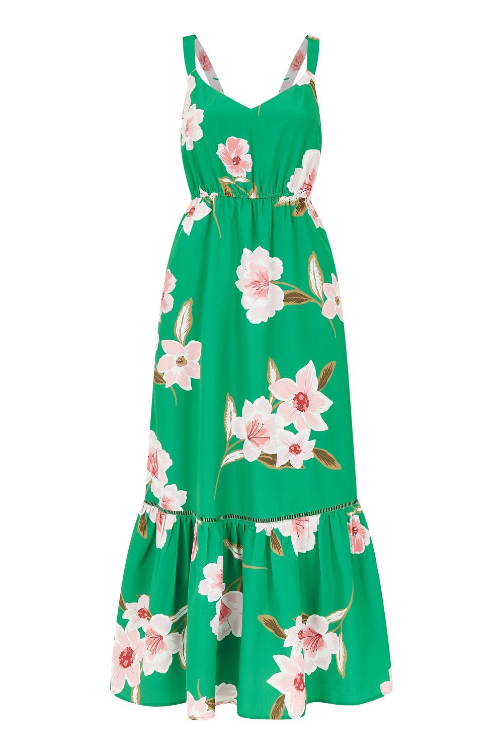 Yumi Green Oversized Floral Maxi Dress Yumi