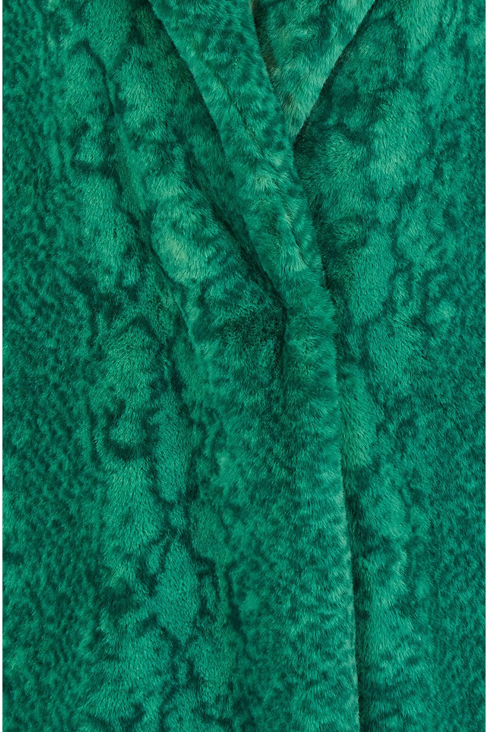 Yumi Green Snakeskin Print Faux Fur Coat Yumi