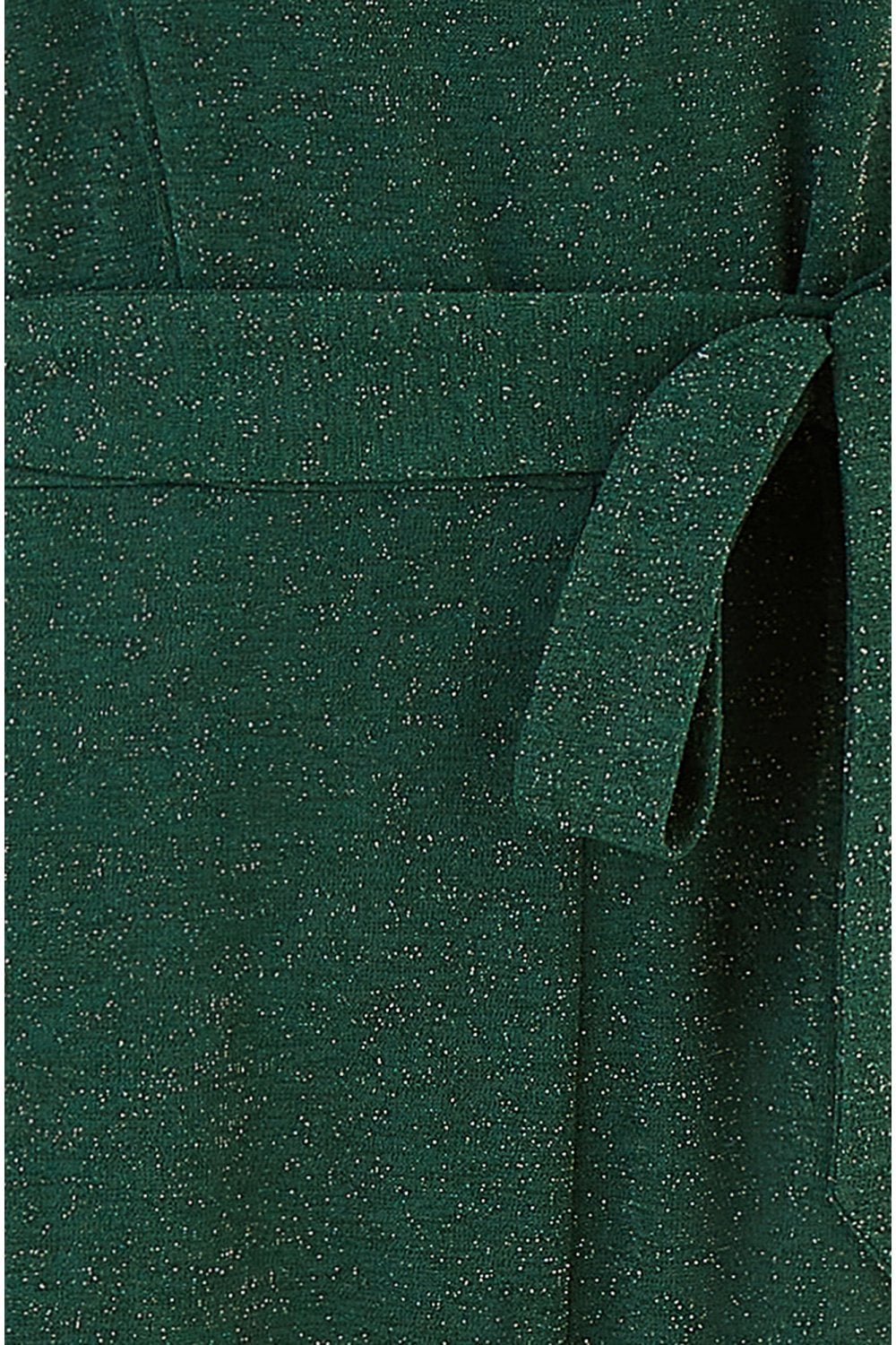 Yumi Green Sparkle Stretch Bardot Jumpsuit Yumi