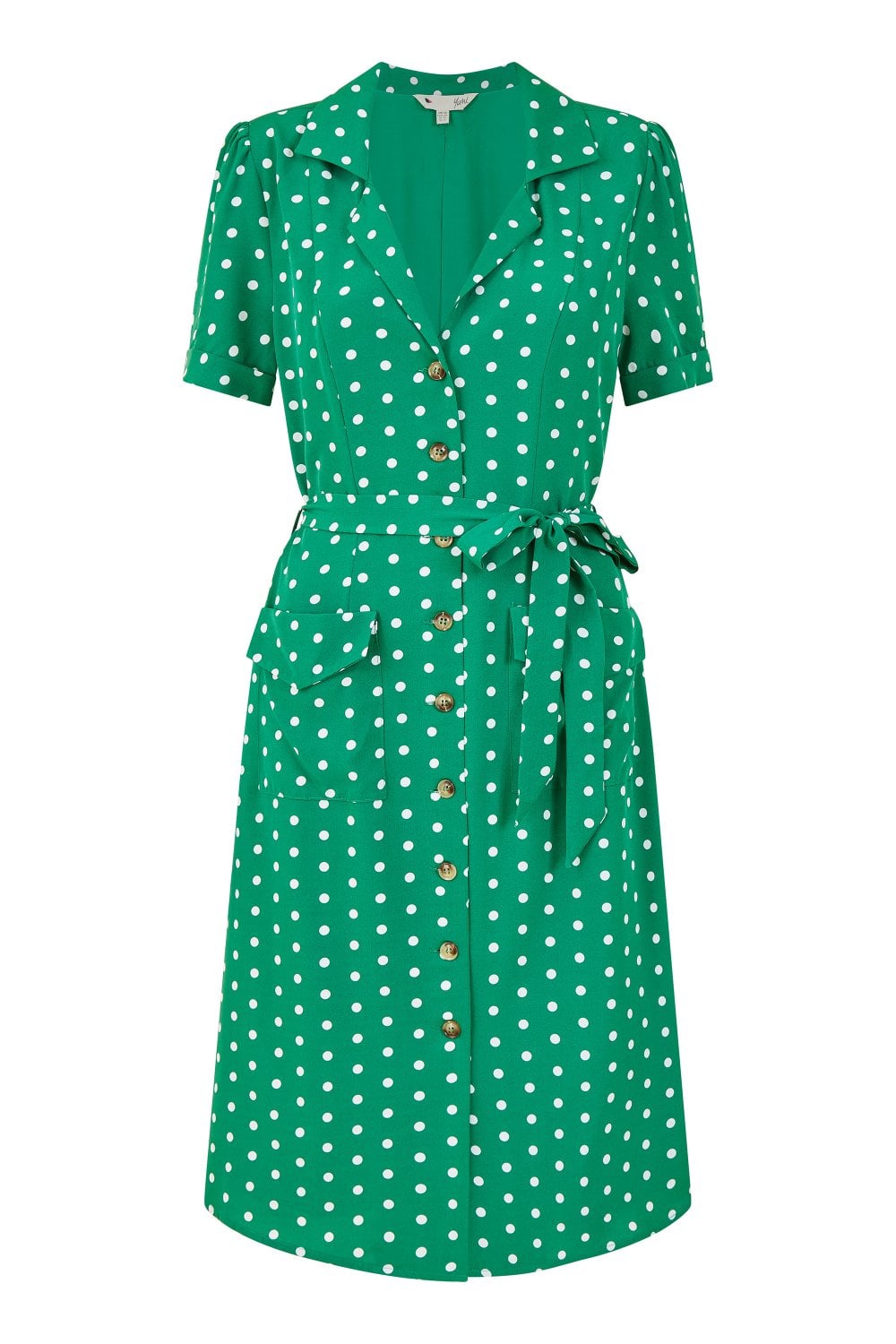 Yumi Green Spot Retro Shirt Dress Yumi