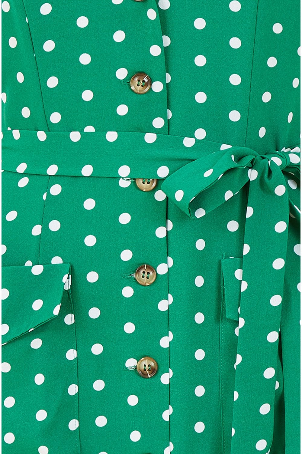 Yumi Green Spot Retro Shirt Dress Yumi