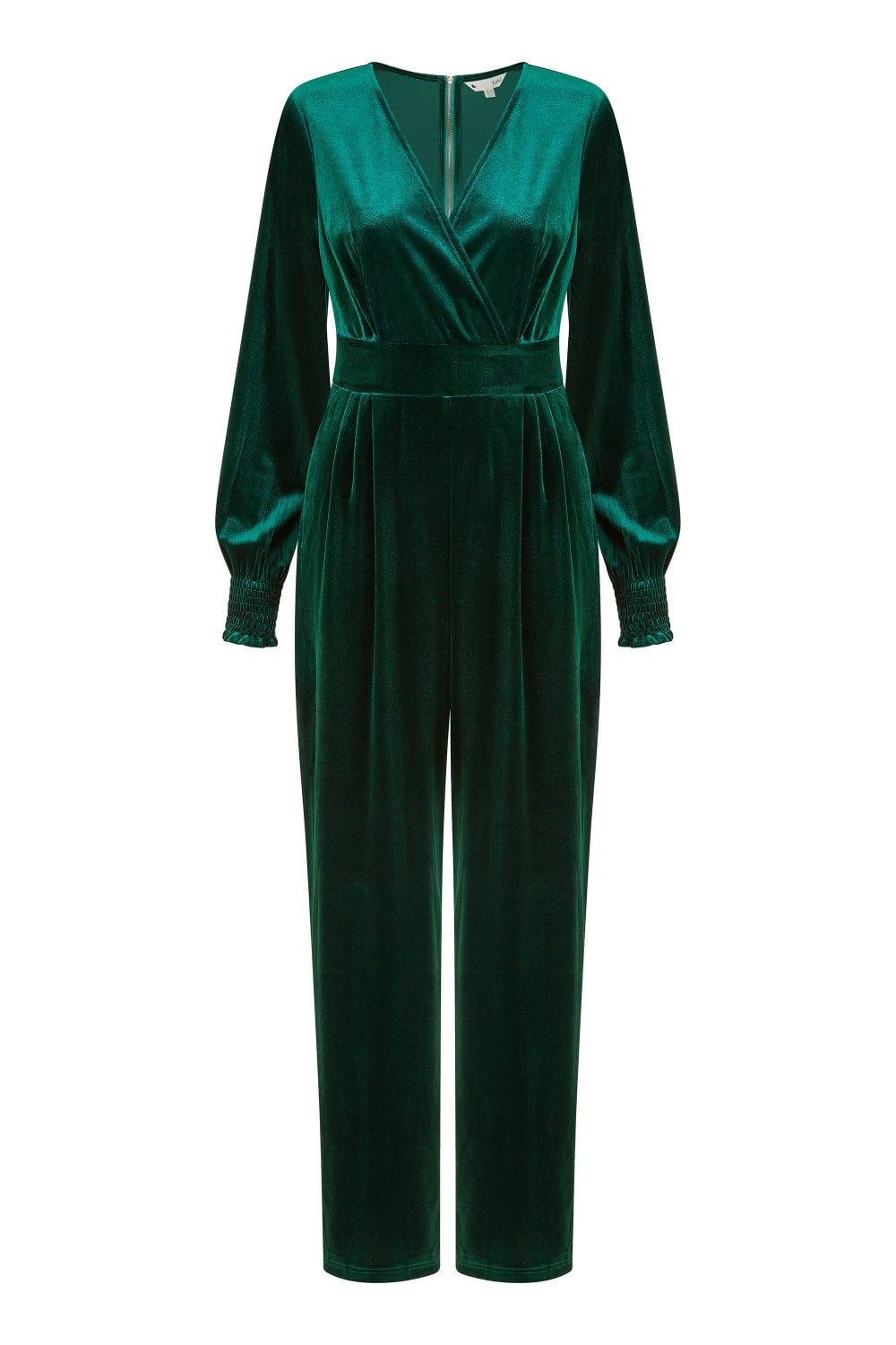 Yumi Green Velvet Long Sleeve Jumpsuit Yumi