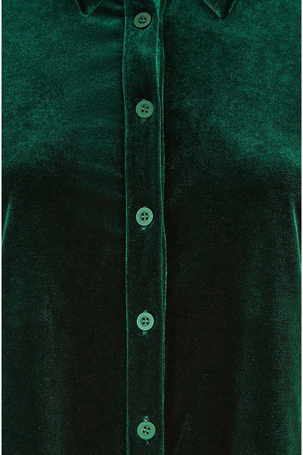 Yumi Green Velvet Relaxed Fit Shirt Yumi