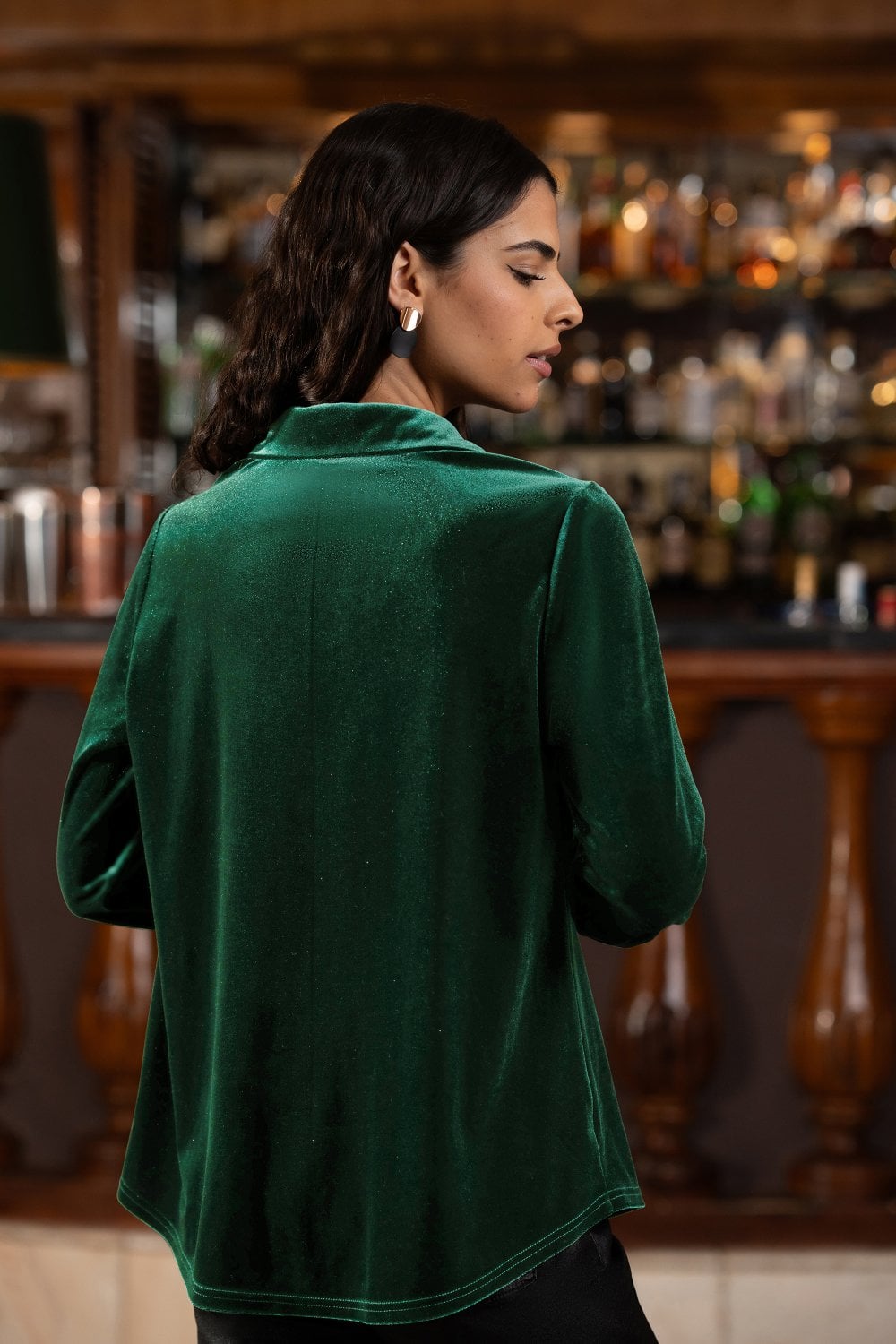 Yumi Green Velvet Relaxed Fit Shirt Yumi