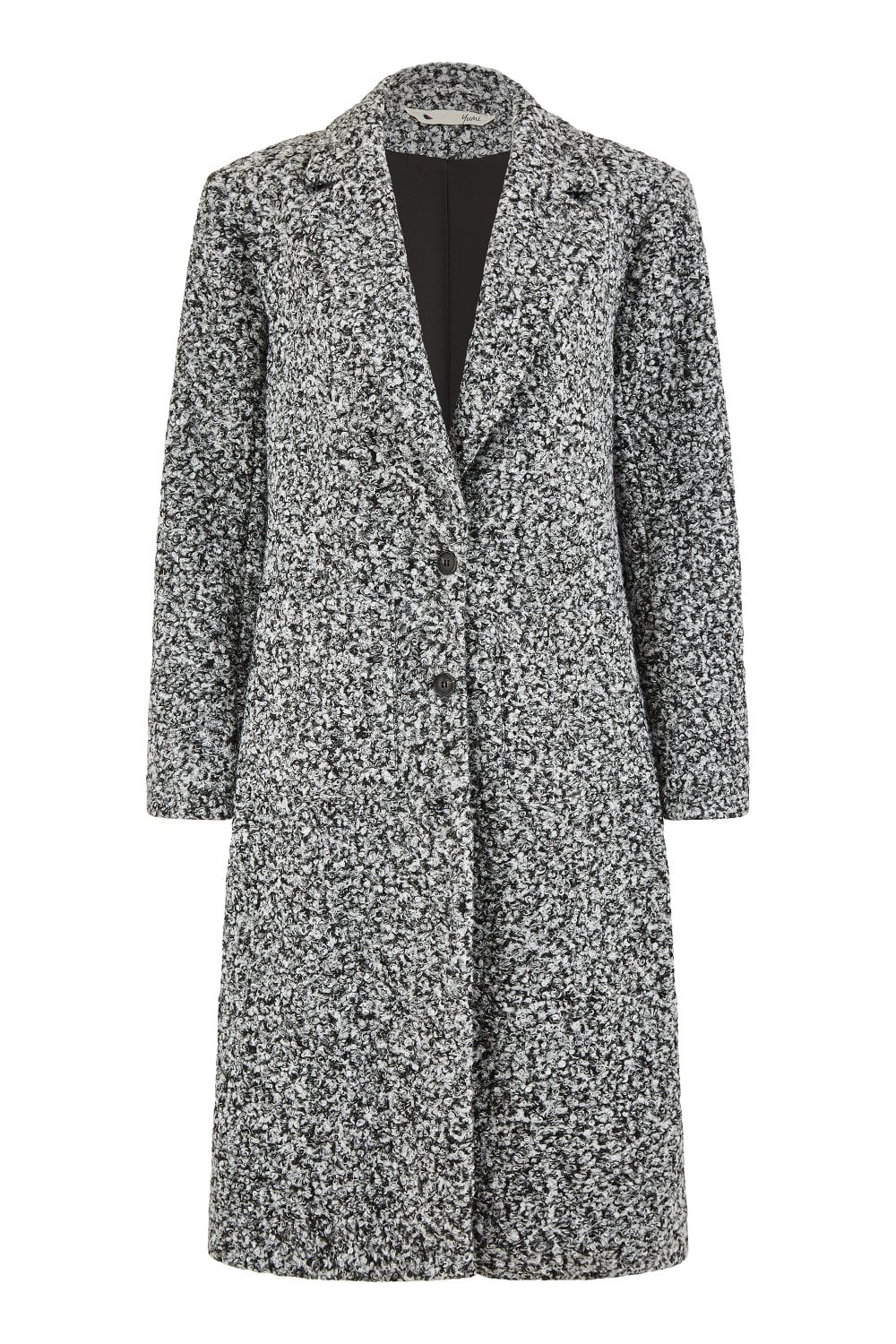 Yumi Grey Boucle Long Line Coat Yumi