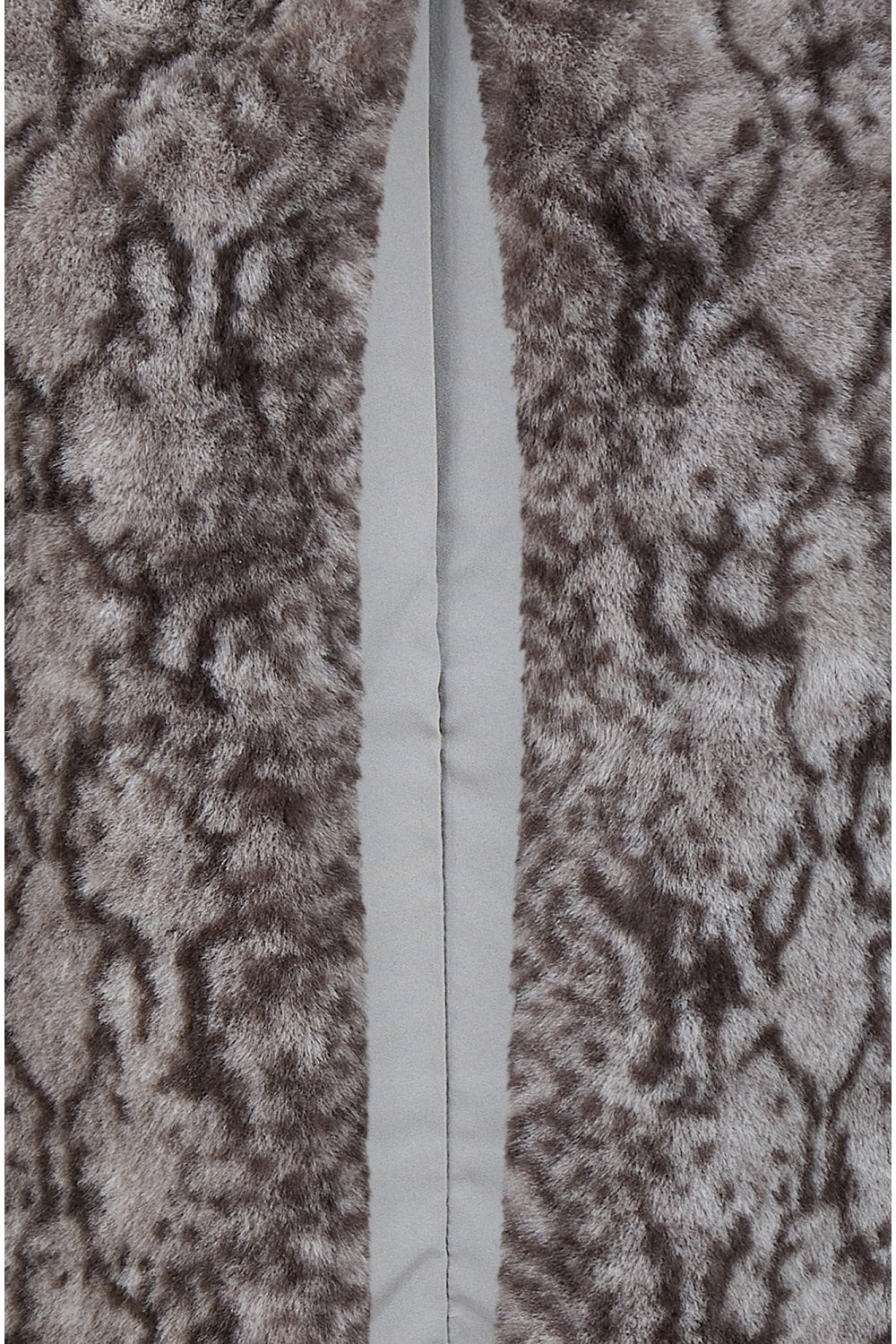 Yumi Grey Snake Print Faux Fur Gilet Yumi