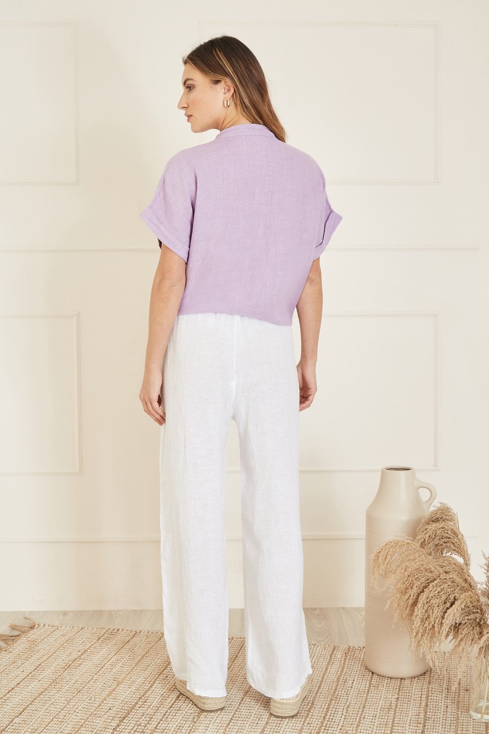 Yumi Lilac Italian Linen Shirt Yumi