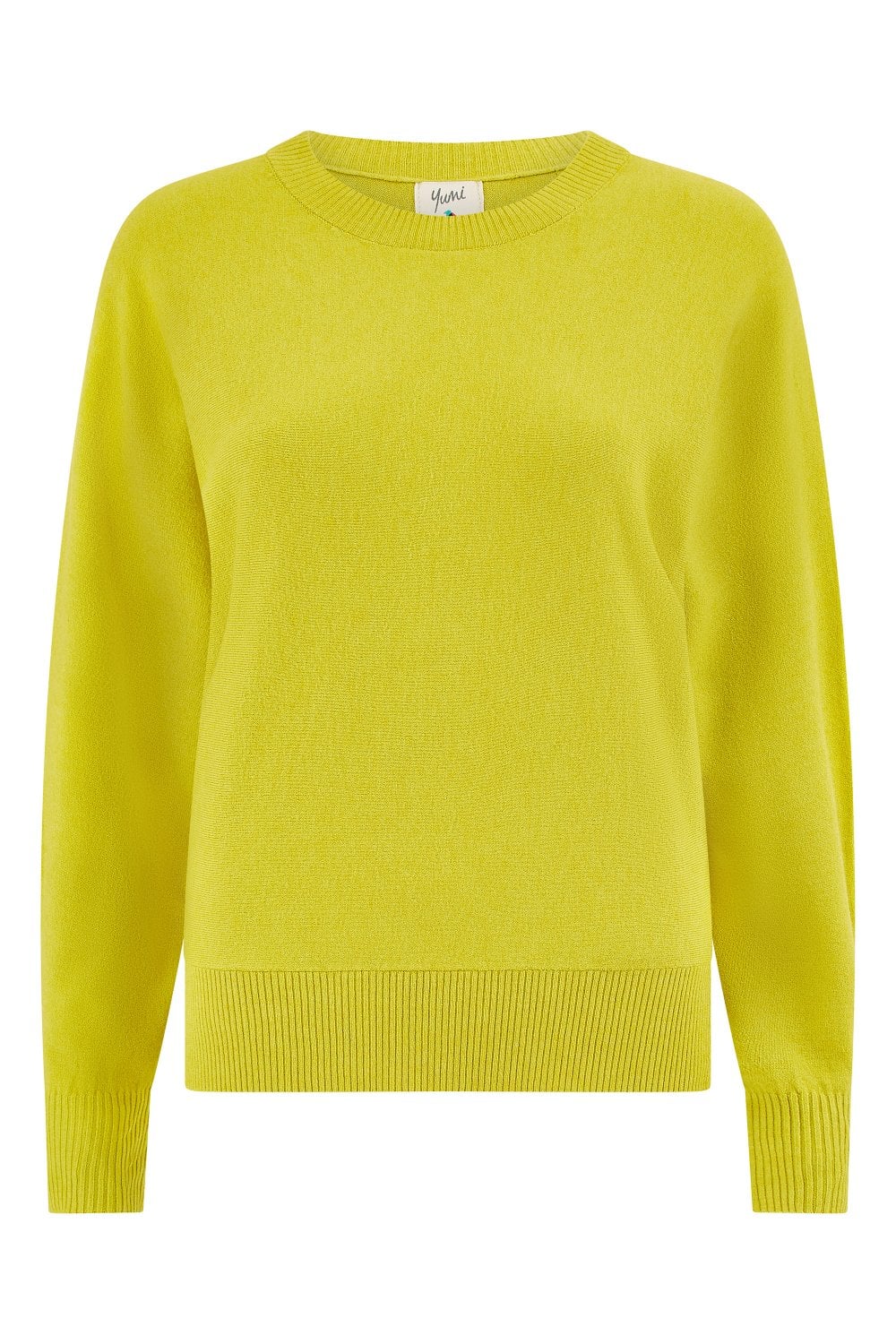 Yumi Lime Knitted Batwing Jumper Yumi