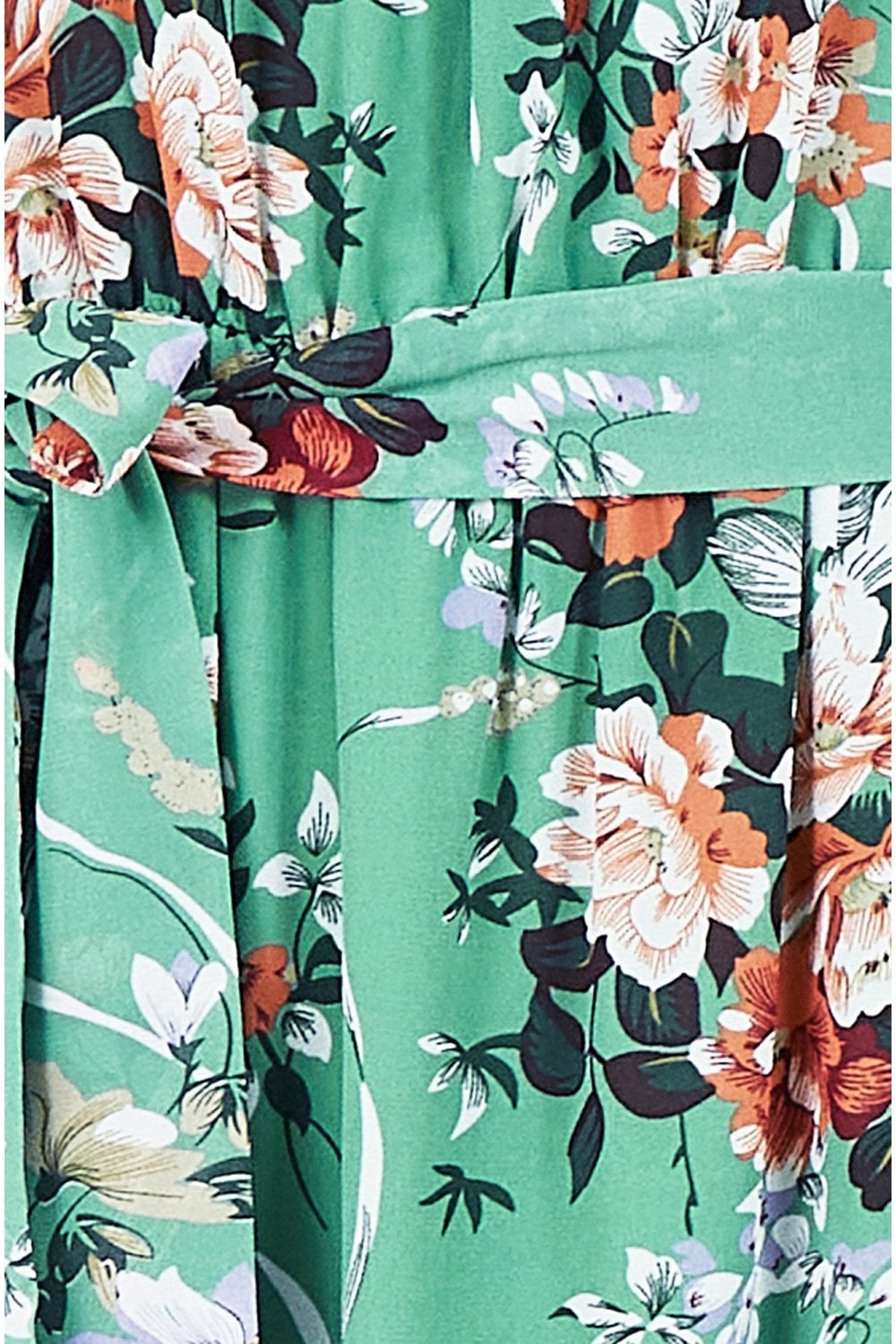 Yumi Mint Floral Bardot Dress Yumi