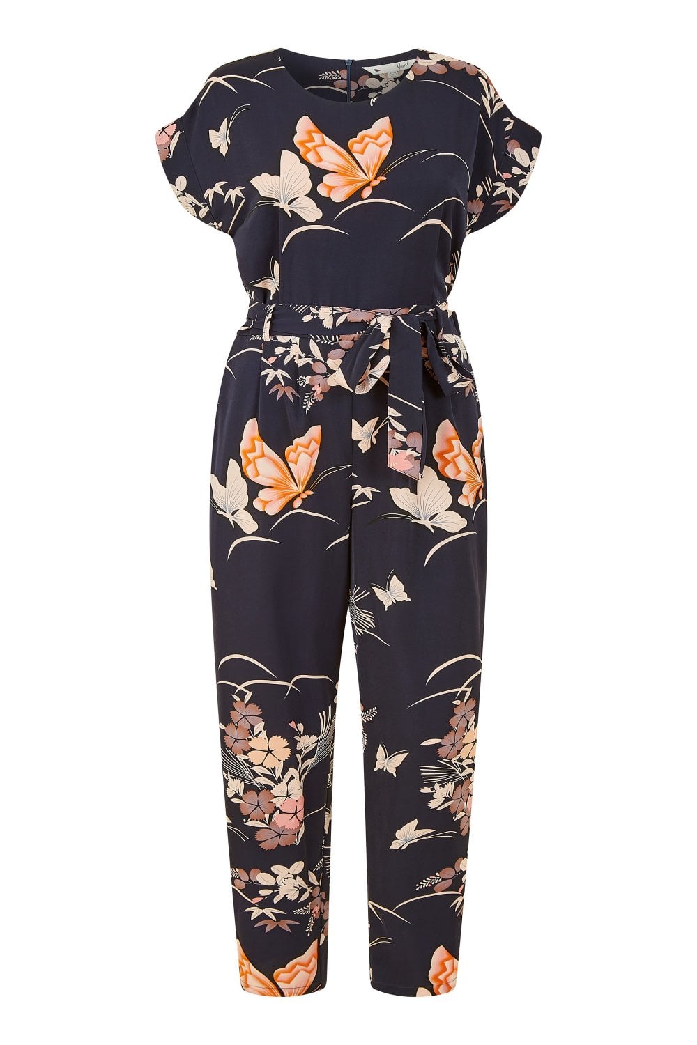 Yumi Navy Butterfly Print Jumpsuit Yumi