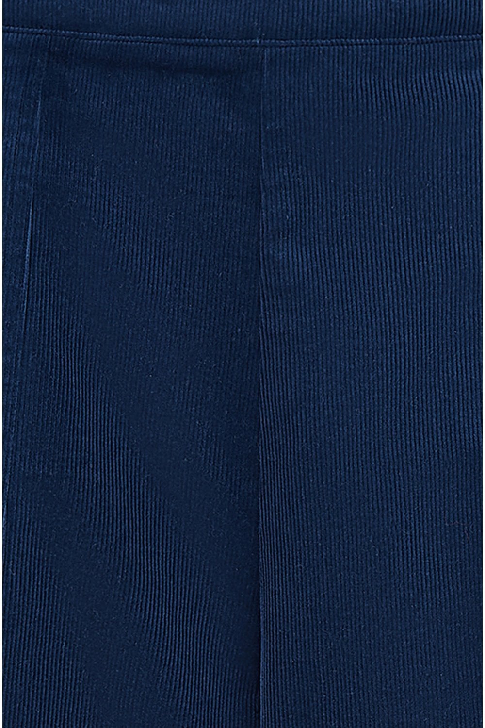 Yumi Navy Cord Cropped Wide Leg Trousers With Pockets Yumi