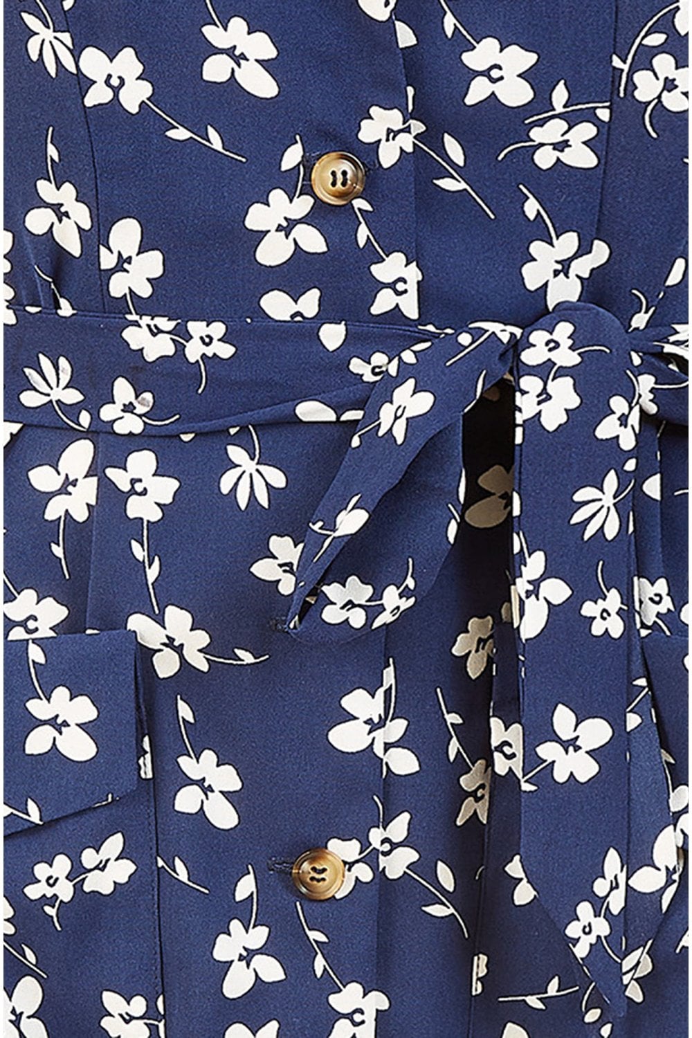 Yumi Navy Daisy Print Retro Shirt Dress Yumi