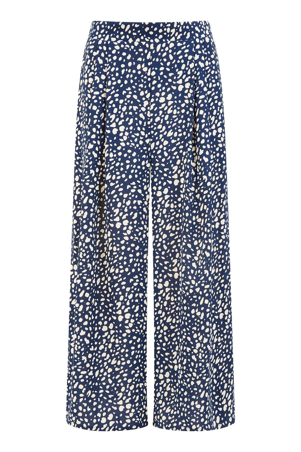 Yumi Navy Dash Print Culotte Trousers Yumi