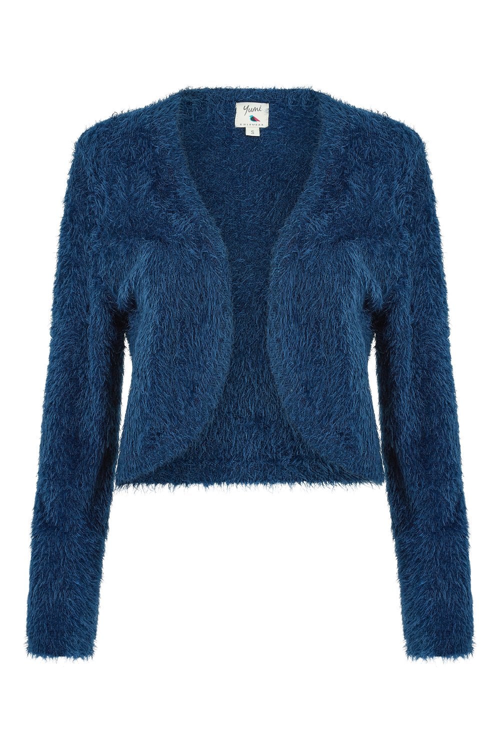 Yumi Navy Eyelash Knit Bolero Yumi