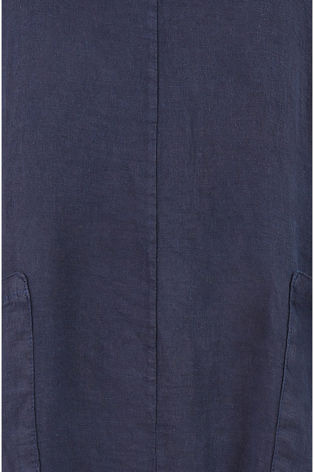 Yumi Navy Italian Linen Tunic With Front Pockets Yumi