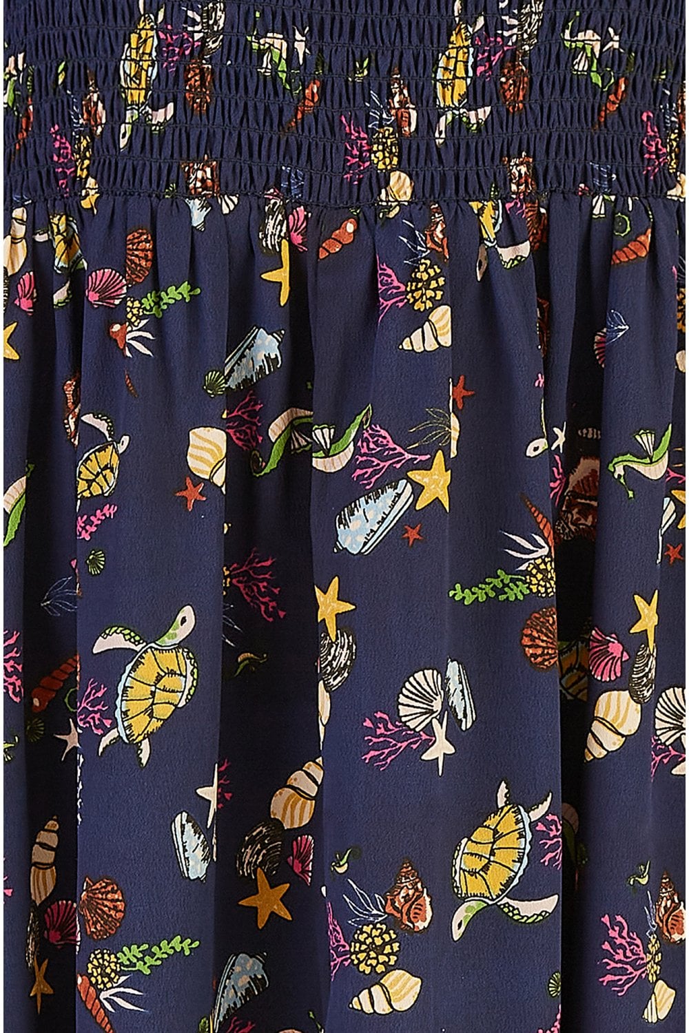 Yumi Navy Recycled Fabric Sealife Midi Dress Yumi