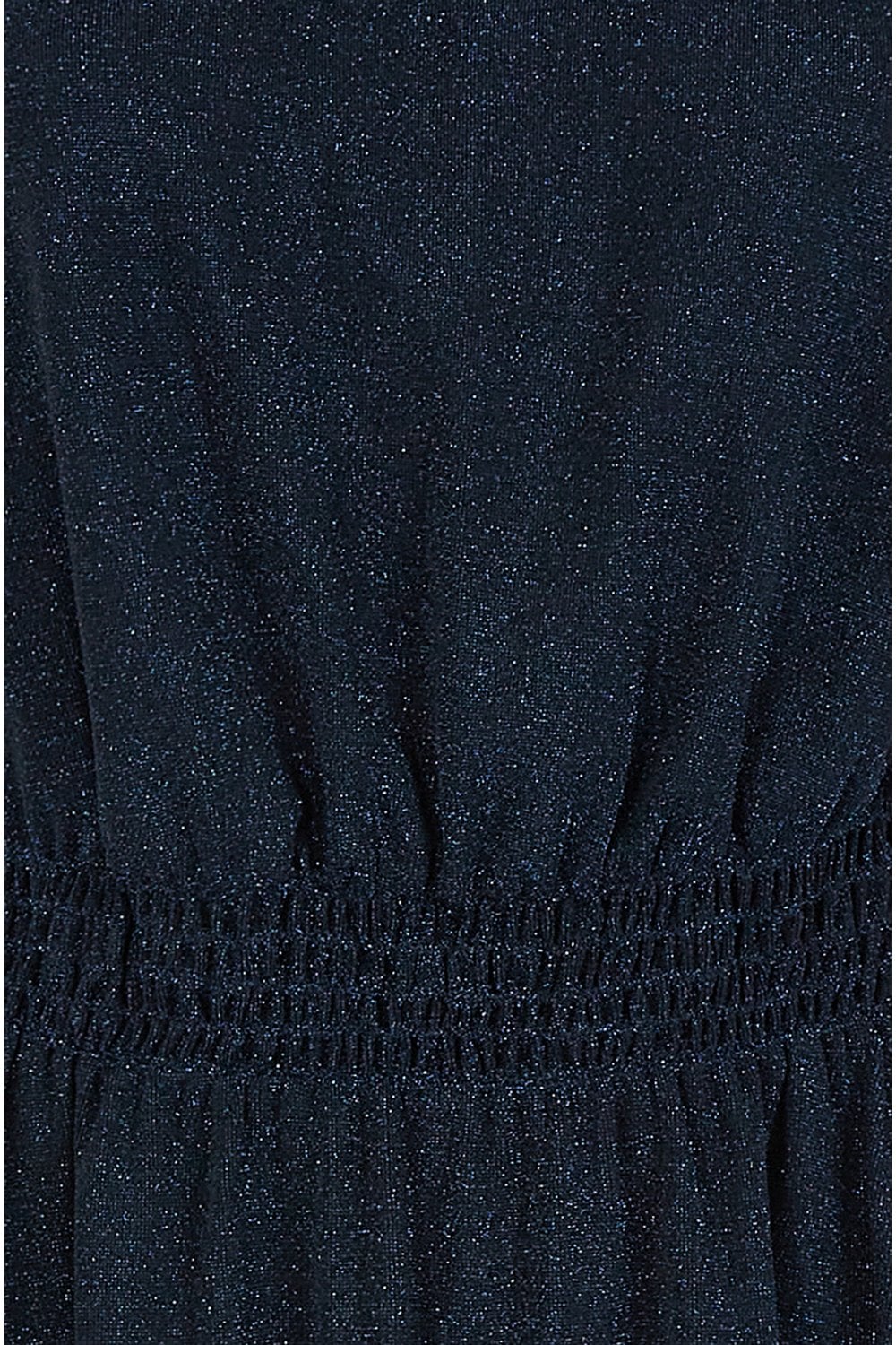 Yumi Navy Sparkle Halter neck Handkerchief Midi Dress Yumi