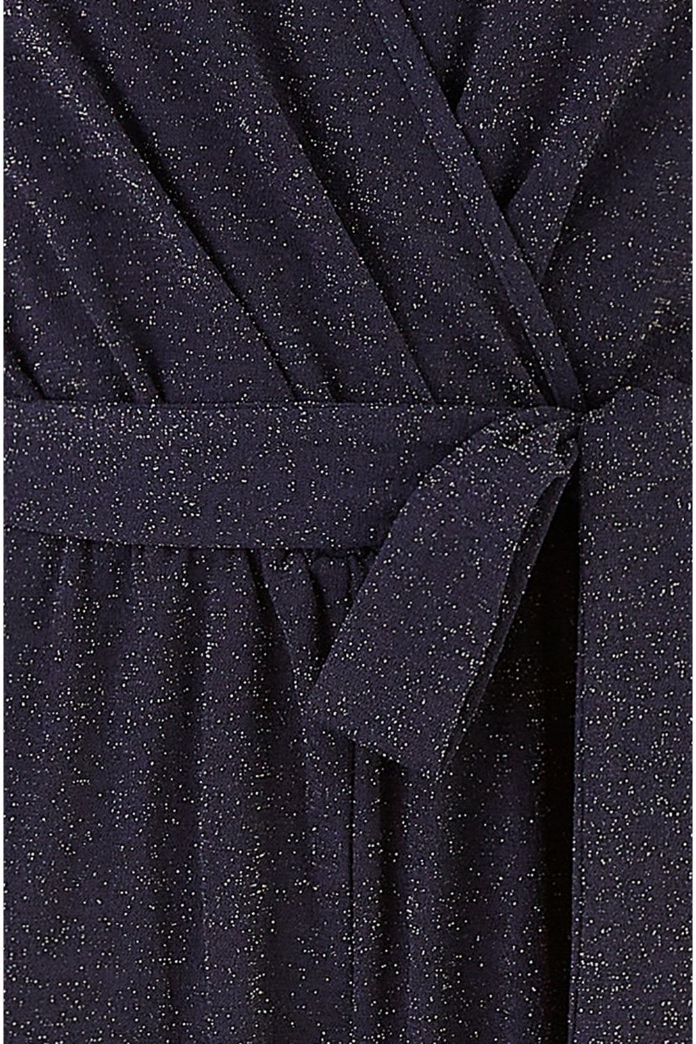 Yumi Navy Sparkle Stretch Wrap Over Jumpsuit Yumi