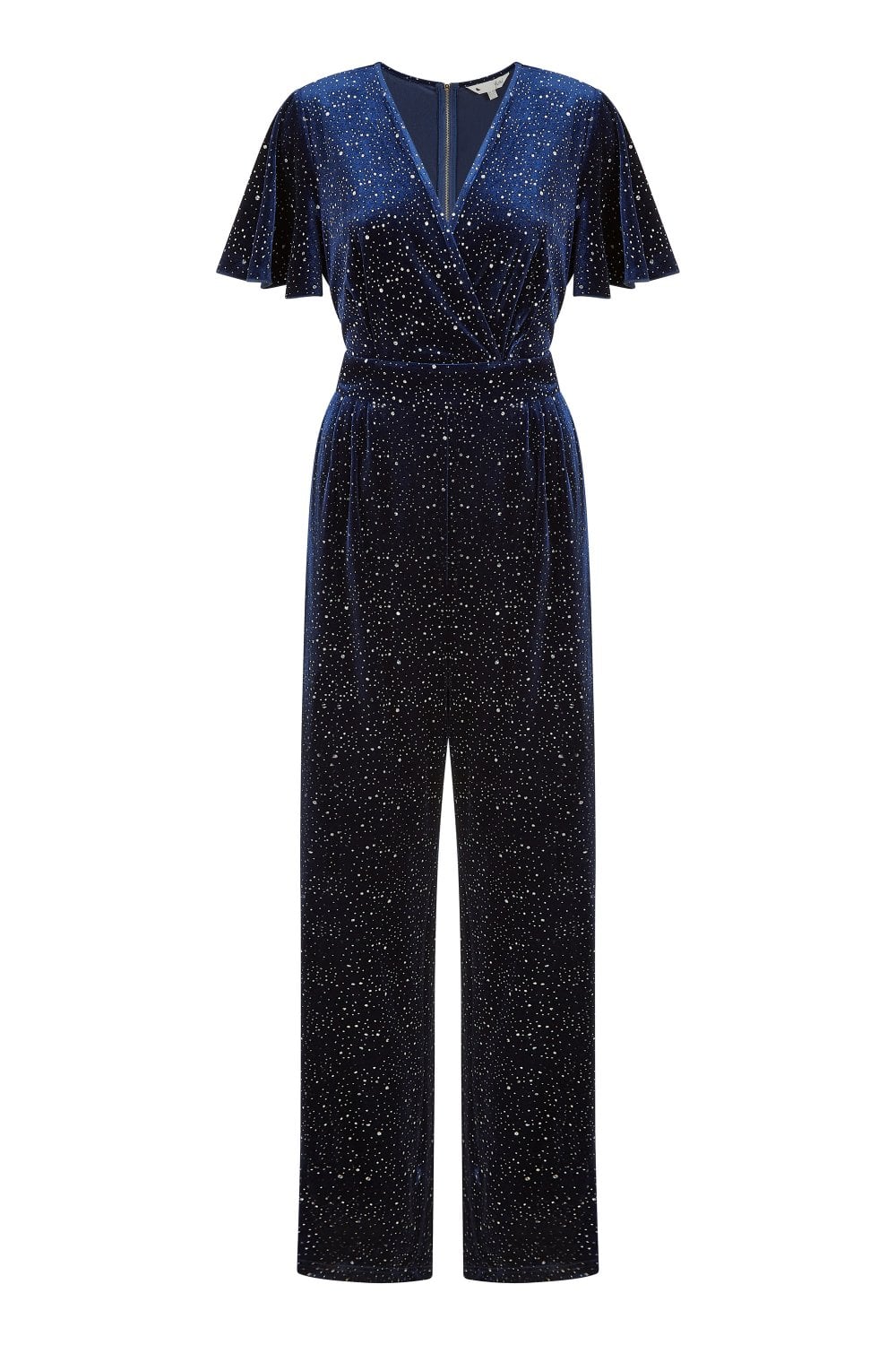 Yumi Navy Sparkle Velvet Jumpsuit Yumi