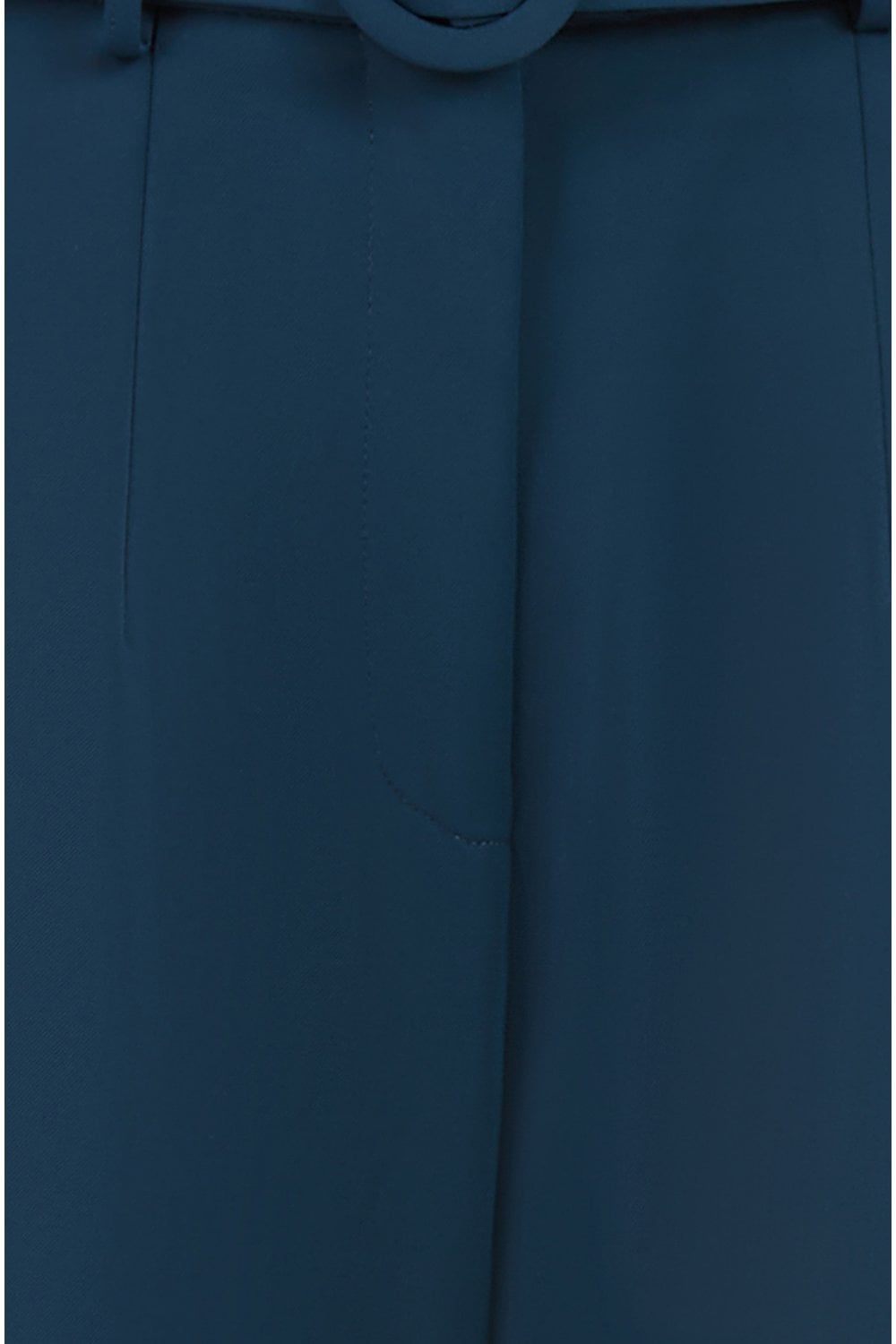 Yumi Navy Straight Leg Crepe Trousers With Belt Yumi