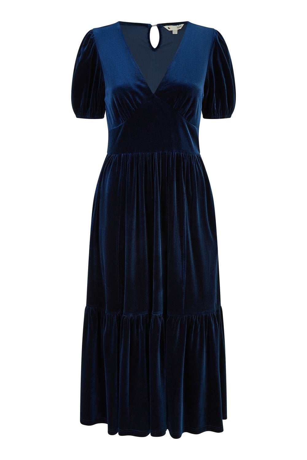 Yumi Navy Velvet Midi Dress Yumi